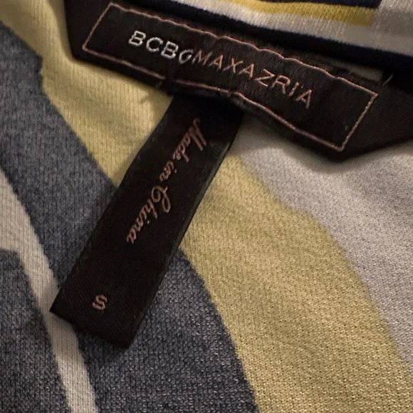 BCBGMaxAzria Stylish One-Shoulder Dress in Yellow and Black - Picture 2 of 3